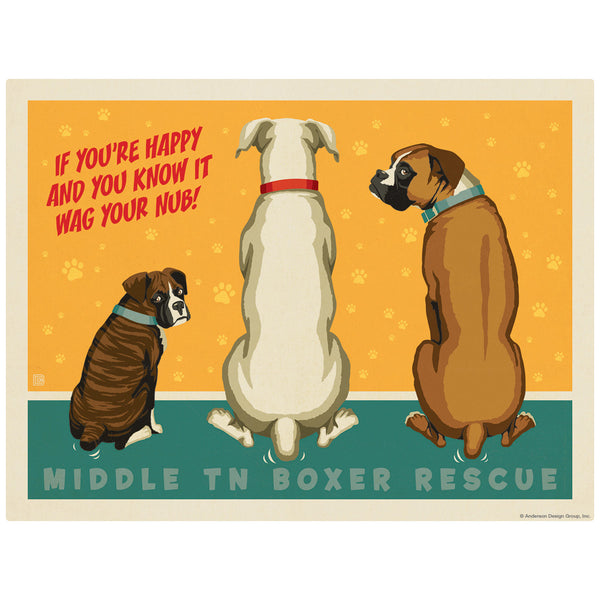 Middle TN Boxer Rescue Wag Your Nub Decal