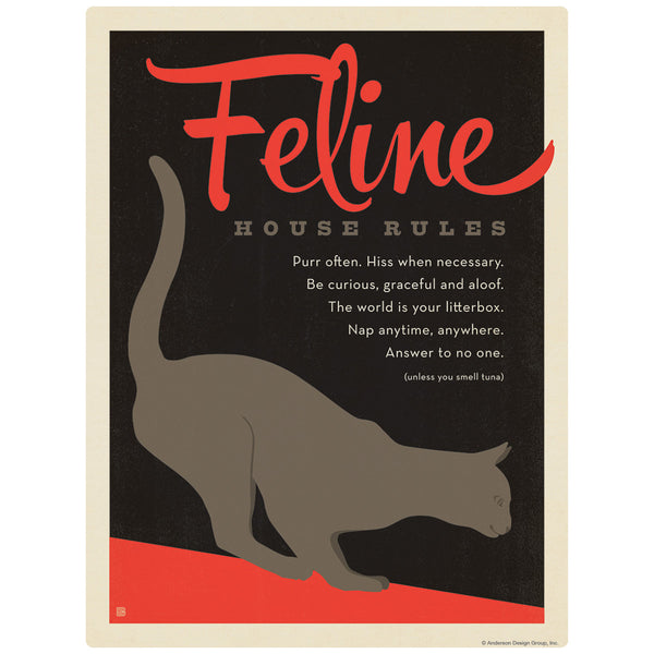 Feline House Rules Cat Decal