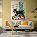 Happy Cat Kitty Litter Purr More Hiss Less Decal