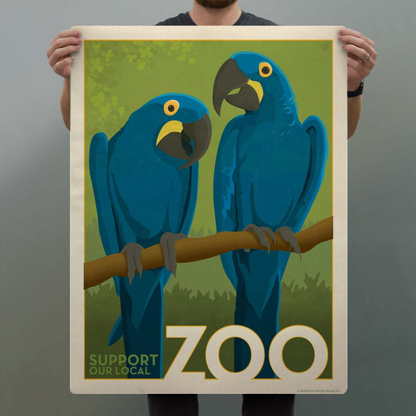 Blue Macaw Parrots Support Our Local Zoo Birds Decal