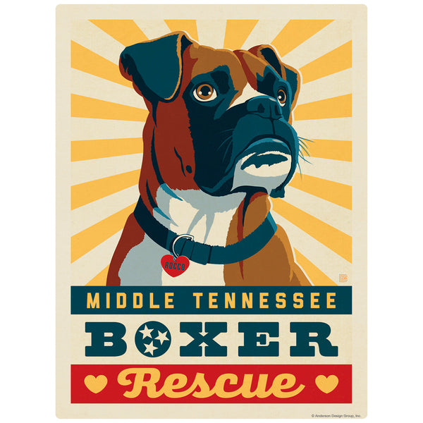Middle TN Boxer Rescue Letterpress Decal