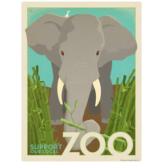 Elephant Support Our Local Zoo Decal
