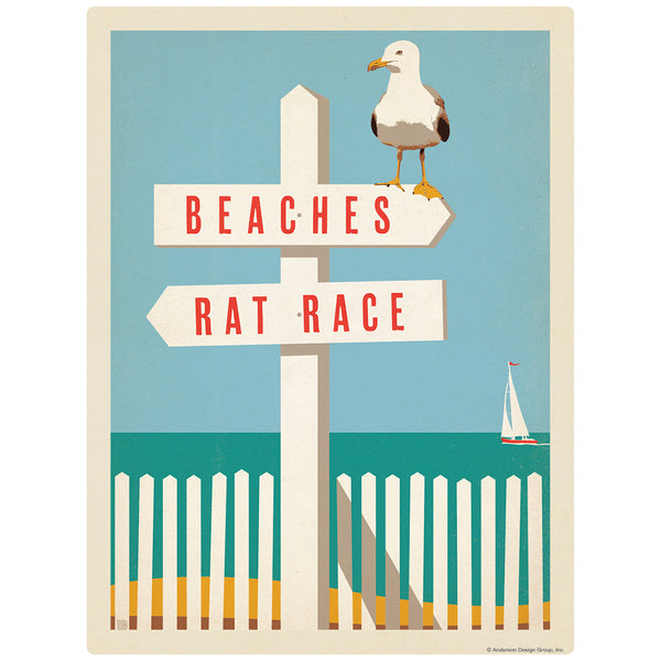 Beaches Rat Race Seagull Decal