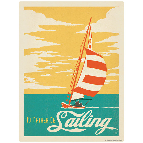 I Would Rather Be Sailing Decal