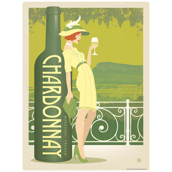 Chardonay Burgundy France Wine Decal