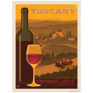 Tuscany Italy Vintage Red Wine Decal
