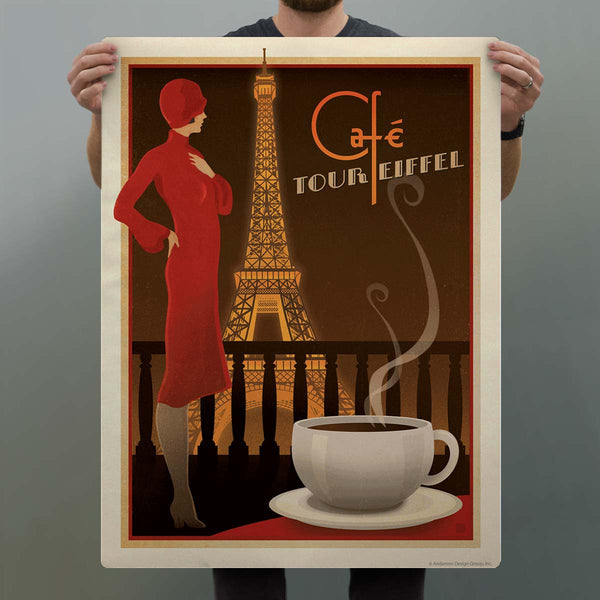 Cafe Eiffel Tower French Coffee Decal