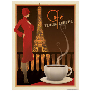 Cafe Eiffel Tower French Coffee Decal