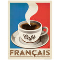 Cafe Francais French Flag Coffee Decal
