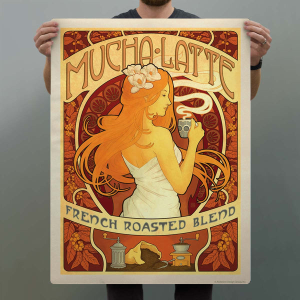 Mucha Latte French Roasted Coffee Decal