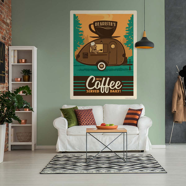 Bearistas Trailer Coffee Served Daily Decal