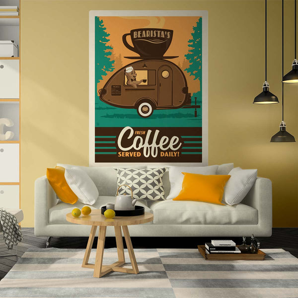 Bearistas Trailer Coffee Served Daily Decal