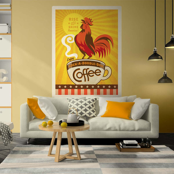 Cock-A-Doodle-Doo Coffee Rooster Decal