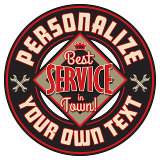 Personalized Best Service In Town Decal