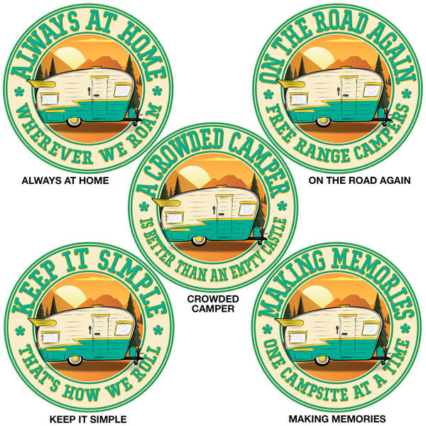 Retro Camper Sunset Decal (Choose Wording)