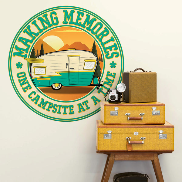 Retro Camper Sunset Decal (Choose Wording)