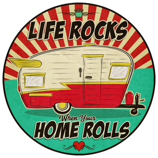 Retro Camper Sunburst Decal (Choose Wording)