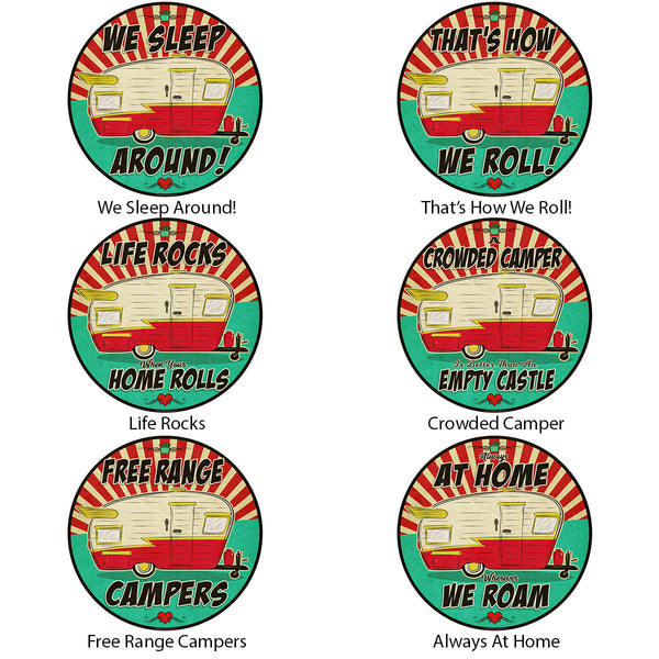Retro Camper Sunburst Vinyl Sticker (Choose Wording)