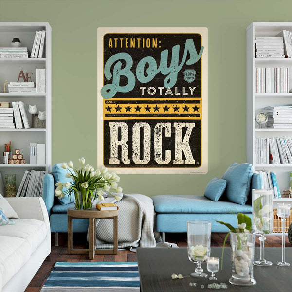 Attention Boys Totally Rock Decal