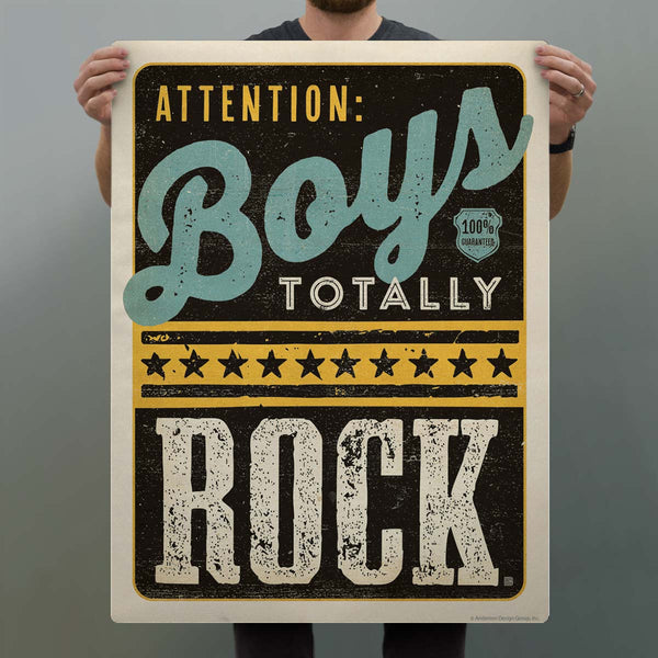Attention Boys Totally Rock Decal