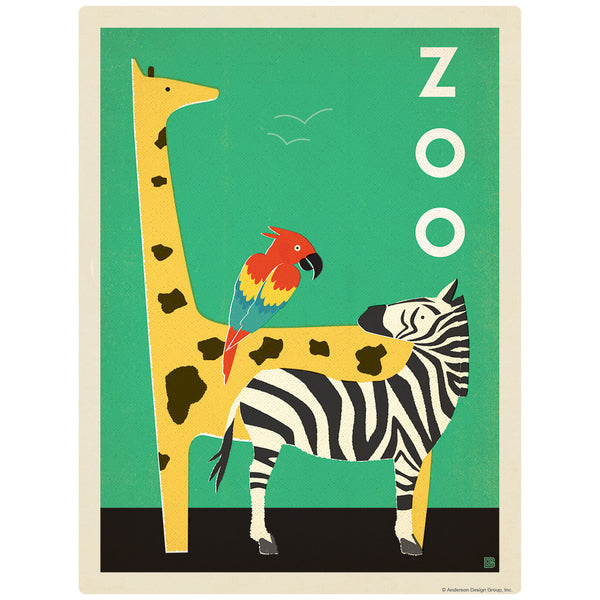 Zoo Buddies Giraffe Zebra Parrot Decal