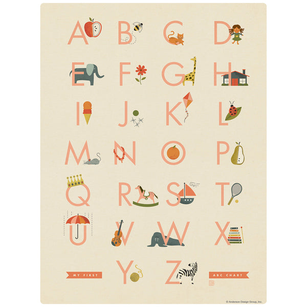 My First ABC Alphabet Chart Decal For Girls