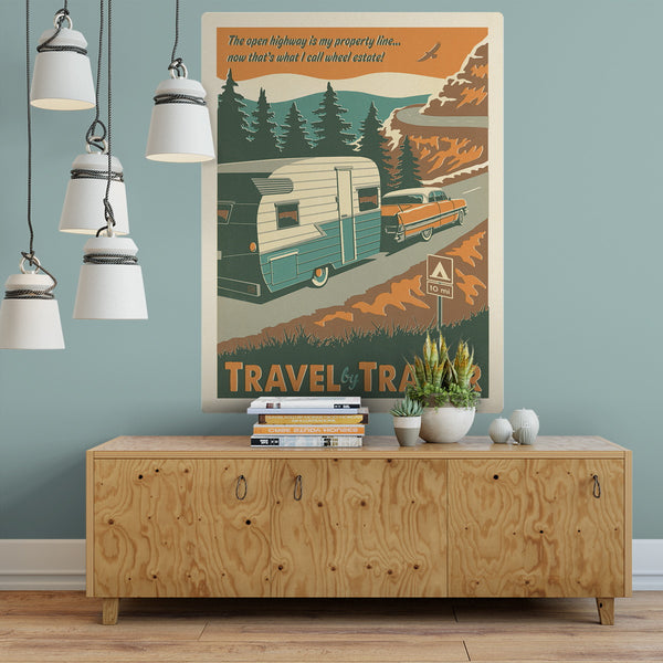 Travel By Trailer Camping Decal