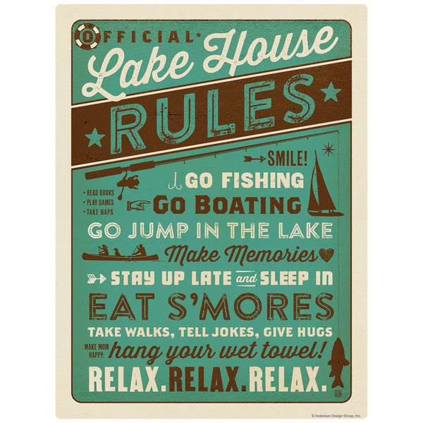 Lake House Rules Decal