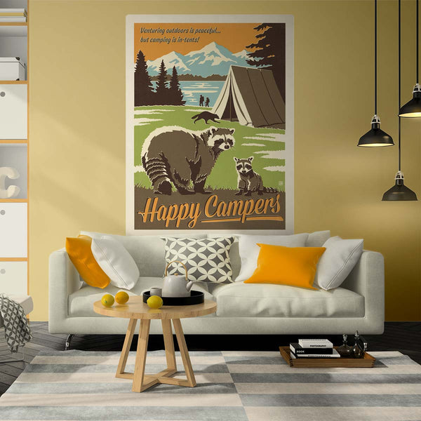 Happy Campers Raccoon Decal