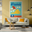 Virginia Old Dominion State Map Decal