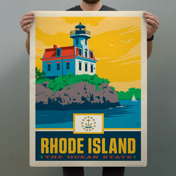 Rhode Island Ocean State Pomham Rocks Lighthouse Decal