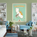 California Golden State Map Decal