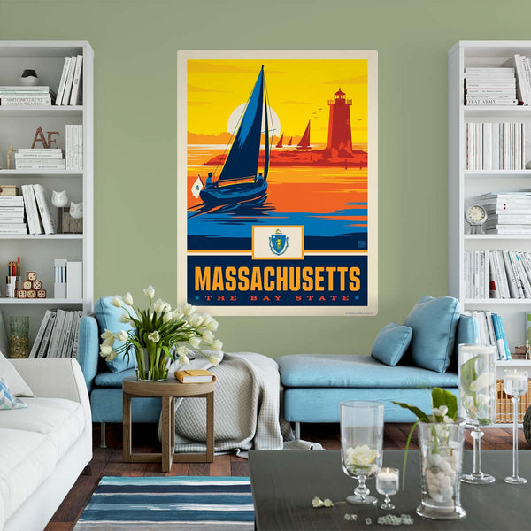 Massachusetts Bay State Lighthouse Decal