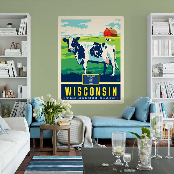 Wisconsin Badger State Cow Decal