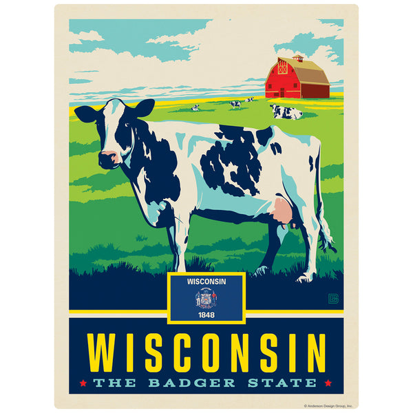 Wisconsin Badger State Cow Decal