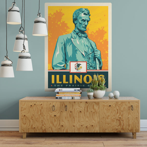 Illinois Prairie State Abraham Lincoln Decal