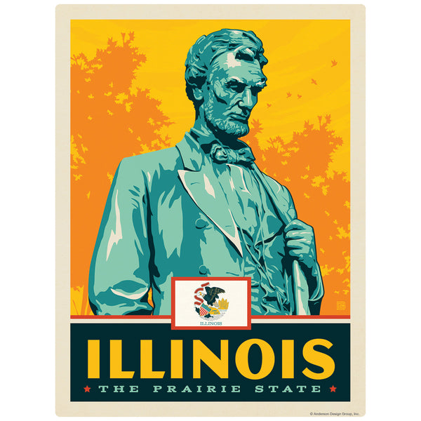 Illinois Prairie State Abraham Lincoln Decal