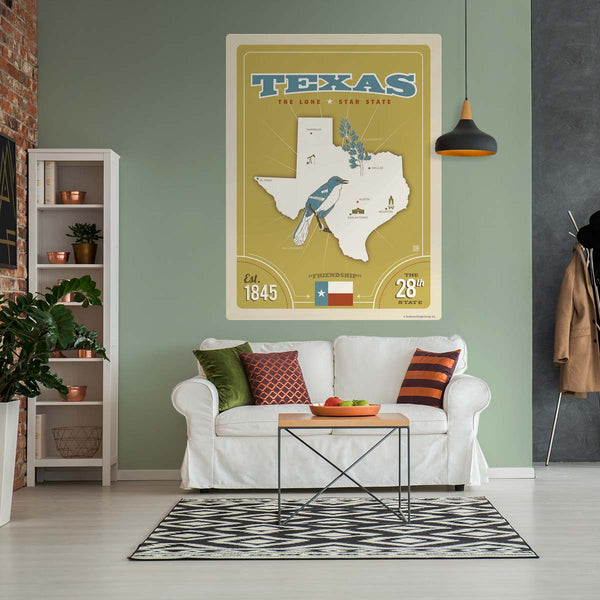 Texas Lone State State Map Decal