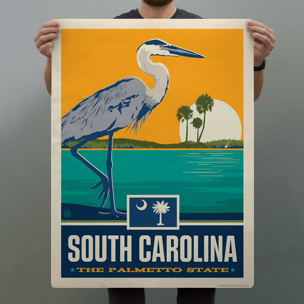 South Carolina Palmetto State Heron Decal