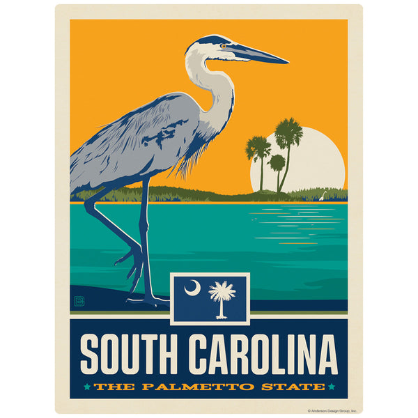 South Carolina Palmetto State Heron Decal