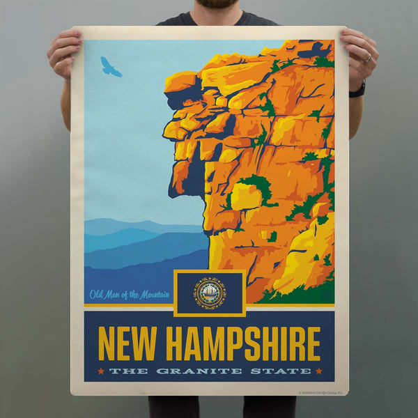 New Hampshire Granite State Old Man of the Mountain Decal