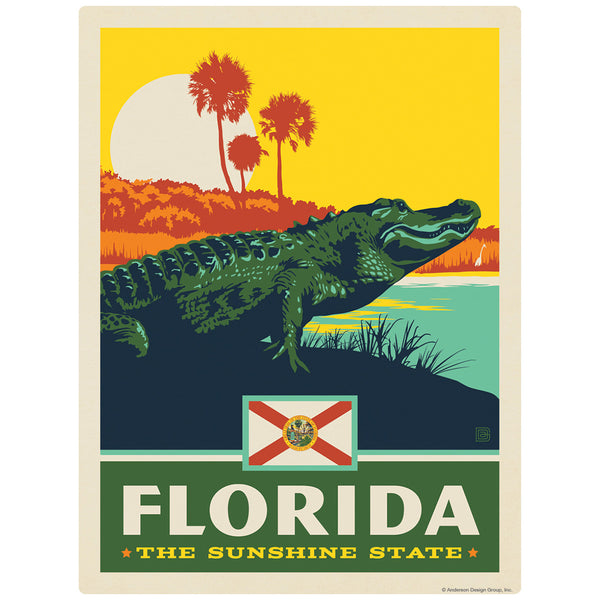 Florida Sunshine State Alligator Decal
