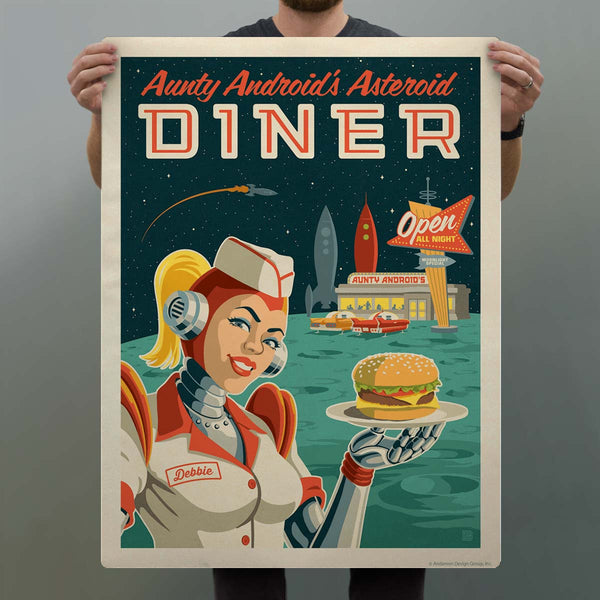Asteroid Diner Space Travel Decal