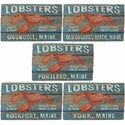 Lobsters Maine Cities Rustic Metal Sign