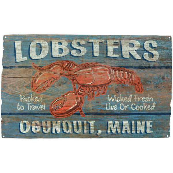 Lobsters Maine Cities Rustic Metal Sign
