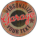 Personalized Garage Metal Sign Distressed