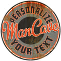 Personalized Man Cave Metal Sign Distressed