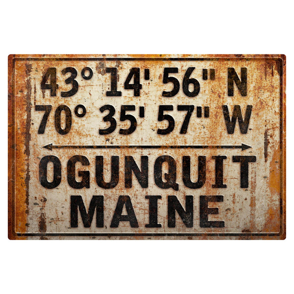 Maine Cities Latitude Longitude Decal