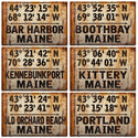 Maine Cities Latitude Longitude Sign