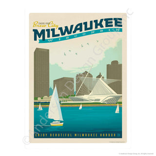Milwaukee Wisconsin Harbor Mini Vinyl Sticker